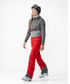 on-model image of strafe outerwear fall/winter 23/24 collection womens willow half bib in cherry red 