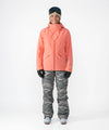 on-model image of strafe outerwear fall/winter 23/24 collection women&#39;s lucky jacket in sunset