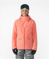 on-model image of strafe outerwear fall/winter 23/24 collection women&#39;s lucky jacket in sunset