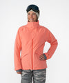 on-model image of strafe outerwear fall/winter 23/24 collection women&#39;s lucky jacket in sunset