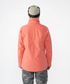 on-model image of strafe outerwear fall/winter 23/24 collection women&#39;s lucky jacket in sunset