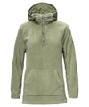 strafe outerwear fall/winter 23/24 collection womens ajax snap fleece mid-layer in moss