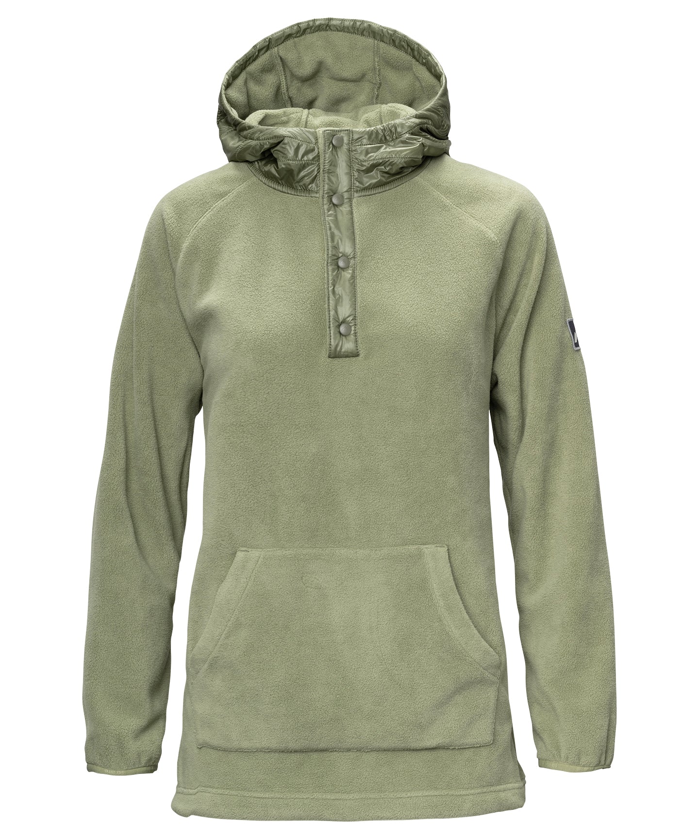 strafe outerwear fall/winter 23/24 collection womens ajax snap fleece mid-layer in moss