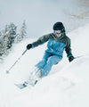 action shot of capitol pant in storm cloud blue