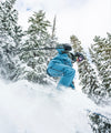 action shot of capitol pant in storm cloud blue