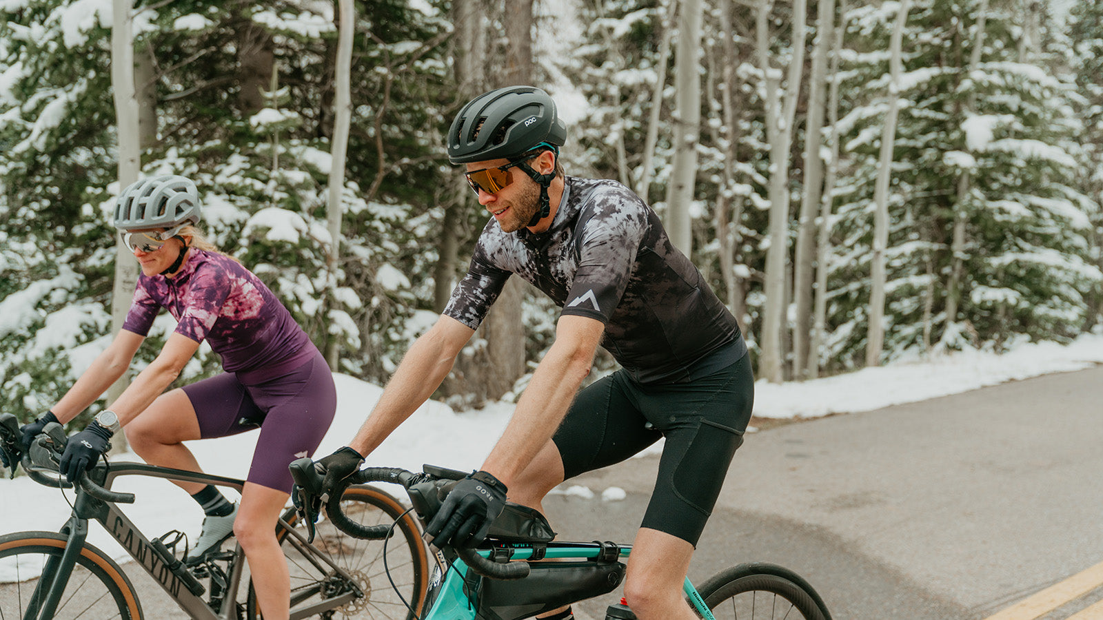 two people on maroon creek road cycling