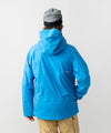 studio on-model image of strafe outerwear 2023 pyramid 3l shell jacket in cobalt color