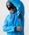 studio on-model image of strafe outerwear 2023 pyramid 3l shell jacket in cobalt color