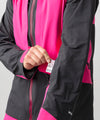 studio on-model image of strafe outerwear 2023 nomad 3l shell jacket in fuchsia color