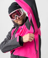 studio on-model image of strafe outerwear 2023 nomad 3l shell jacket in fuchsia color