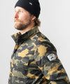 studio on-model image of strafe outerwear 2023 ms alpha shirt jacket in dune camo color
