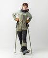 studio on-model image of strafe outerwear 2023 meadow 3l shell jacket in leafy color