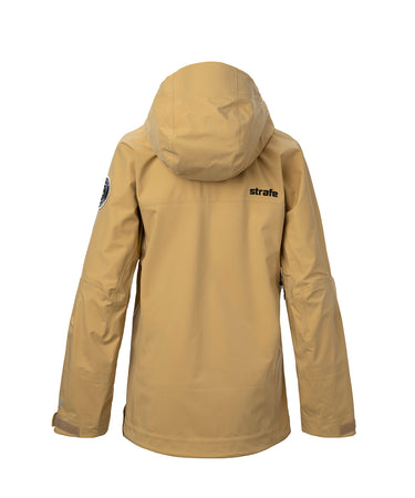 studio image of strafe outerwear 2023 lynx 3l shell pullover in dune color