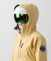 studio on-model image of strafe outerwear 2023 lynx 3l shell pullover in dune color