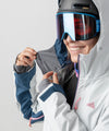 studio on-model image of strafe outerwear 2023 ws sickbird 3l shell suit in frost grey color