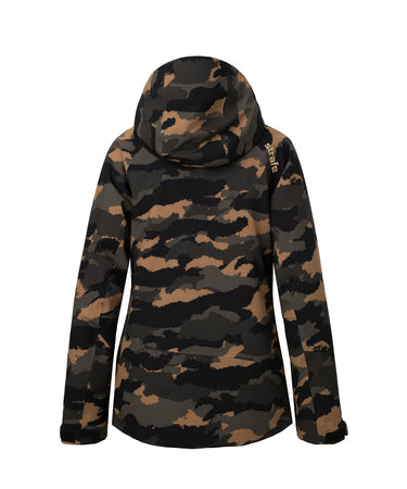 studio image of strafe outerwear 2023 lucky 2l insulated jacket in dune camo color