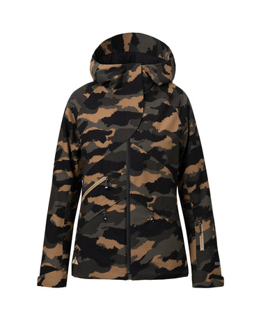 studio image of strafe outerwear 2023 lucky 2l insulated jacket in dune camo color