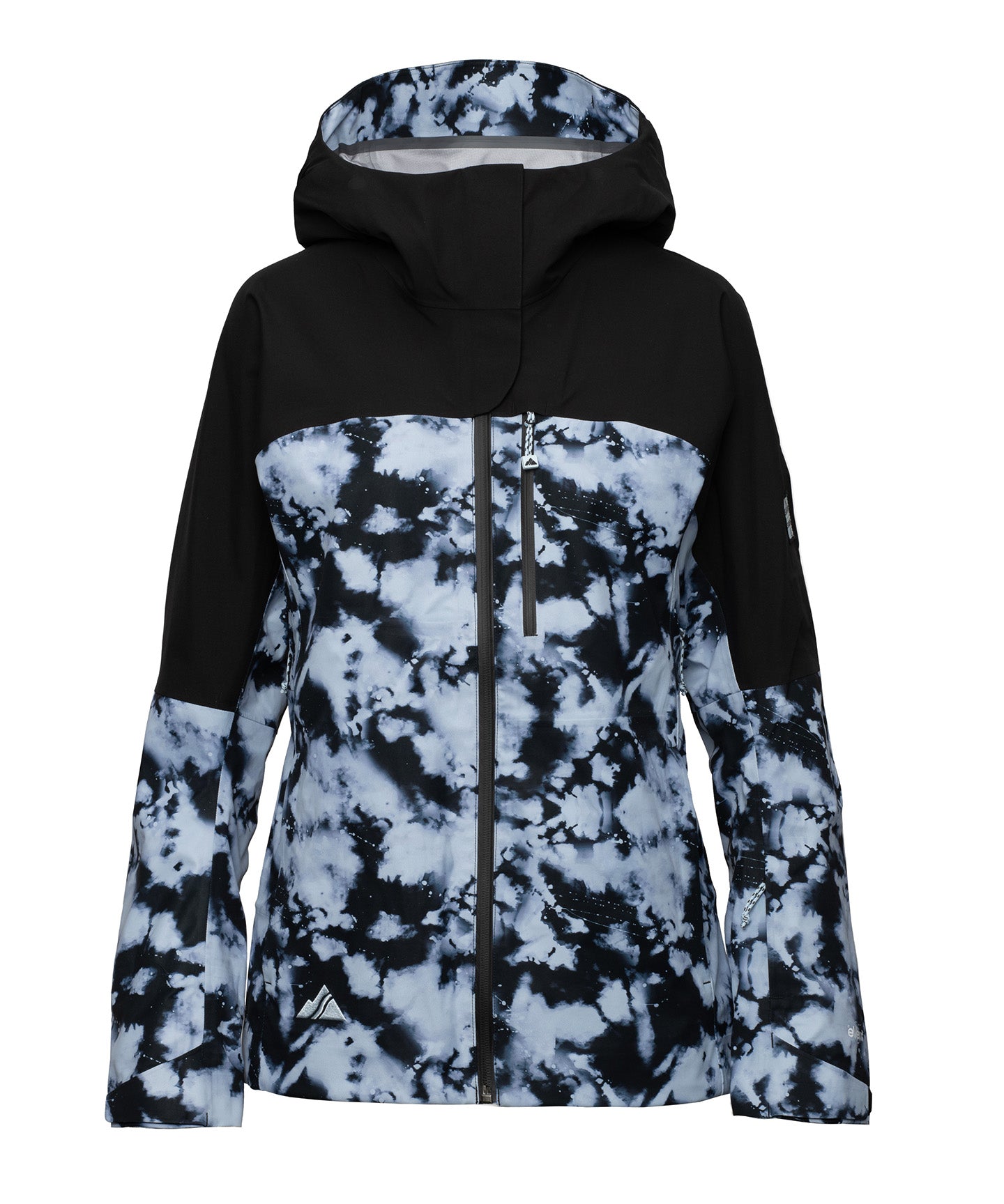 studio image of strafe outerwear 2023 strafe x shredly meadow jacket in tie dye splatter color