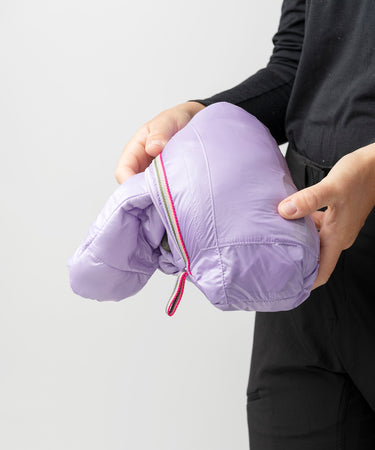 studio on-model image of strafe outerwear 2023 ws aero insulator in lavender color