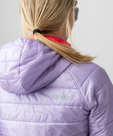studio on-model image of strafe outerwear 2023 ws aero insulator in lavender color