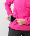 studio on-model image of strafe outerwear 2023 ws sunnyside alpha anorak in fuchsia color