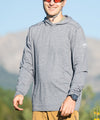 lifestyle image of sopris sun hoodie gray